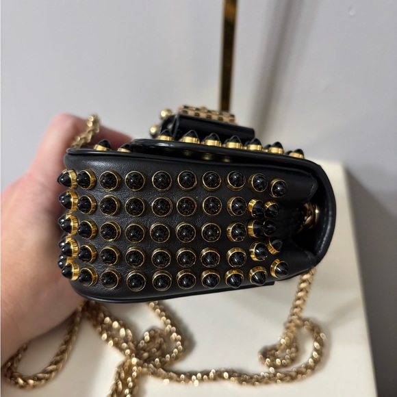 CHRISTIAN LOUBOUTIN
Black Leather And Black/Gold Spike Mini Sweet Charity Bag - Picture 5 of 9